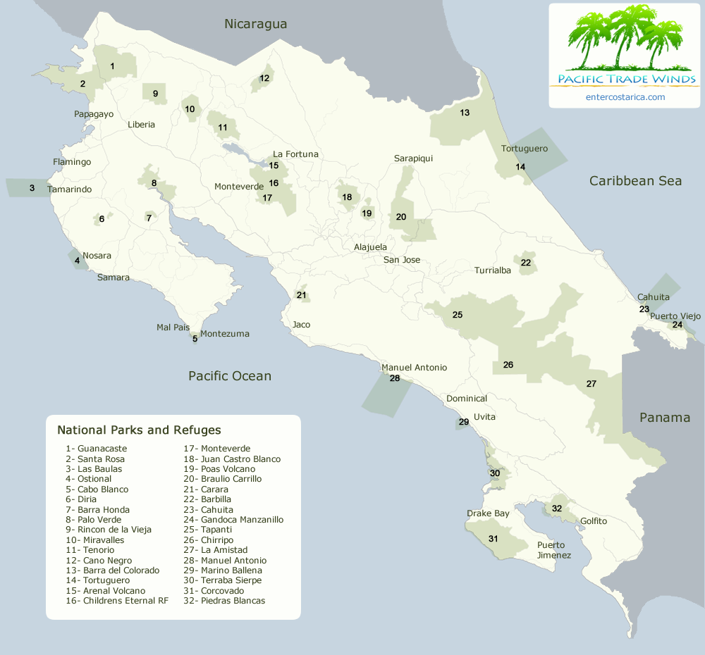 Costa National Map